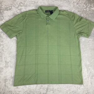 Axcess Claiborne Company‎ Mens Green Plaid Short Sleeve Polo Shirt XL